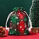 Borse con coulisse in tela a tema natalizio XMAS-PW0001-236G-1