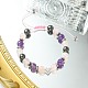 Bracelet de perles tressées en quartz rose naturel BJEW-JB09703-03-4