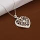 Simple Silver Plated Brass Cubic Zirconia Heart Pendant Necklaces For Women NJEW-BB12787-2