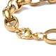 Placage sous vide 304 anneau en acier inoxydable et bracelets de chaîne à maillons ovales pour femmes hommes BJEW-P287-01G-3