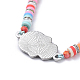 Adjustable Nylon Thread Braided Bead Bracelets BJEW-JB05192-M-4