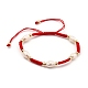 Set di braccialetti di perline intrecciate con filo di nylon regolabile BJEW-JB05384-4