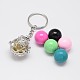 Mixed Styles Brass Hollow Ball Cage Keychain KEYC-E013-18P-2