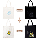 CHGCRAFT DIY Flower & Cat Pattern Canvas Bag Embroidery Starter Kit DIY-CA0003-76-5