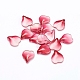 クリアガラスチャーム  ハート型の花びら  ファイヤーブリック  15x12x4.5mm  穴：1mm GLAA-H016-02B-29-1