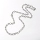Unisex 304 Stainless Steel Textured Cable Chain Necklaces STAS-L127-01P-1