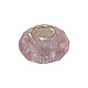 ガラスヨーロピアンビーズ  大穴ビーズ  ピンク  シルバー色の真鍮のコア  約14 mm幅  長さ9mm  穴：5mm X-GDA002-65-1