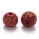 Painted Natural Wood Beads WOOD-N006-03A-03-2