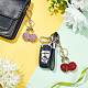 BENECREAT 2 Styles Lovely Cherry with Leaves Keychain KEYC-BC0001-13-5