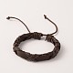 Bracelets unisexes branchés réglables de style décontracté de la moelle en cuir BJEW-J112-14-2
