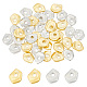 Benecreat 40 個 2 色の真鍮スペーサービーズ  不規則な楕円形  プラチナ·ゴールデン  6x5x1.5mm  穴：1.5mm  20個/カラー KK-BC0012-75-1