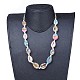 Adjustable Printed Cowrie Shell Beaded Necklaces NJEW-JN02401-5