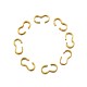 鉄のクイックリンクコネクター  チェーンパーツ  ナンバー3形の留め金  ゴールドカラー  7.5~8x4x1~2mm IFIN-TA0001-06G-1