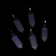 Luminous/Glow Bullet Glass Pointed Pendants GLAA-K058-01P-04-2