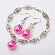 Vetro set di gioielli di perle: bracciali e orecchini SJEW-JS00631-2