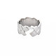 304 anello per polsino aperto scanalato in acciaio inossidabile da donna RJEW-S405-244P-2