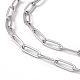 201 collar de cadena con clip de acero inoxidable para hombres y mujeres NJEW-P268-A33-1X5-2