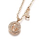 Brass Micro Pave Clear Cubic Zirconia Double Letter Pendant Necklaces NJEW-Z010-12-1