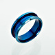 201 Stainless Steel Grooved Finger Ring Settings MAK-WH0007-16L-B-3