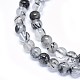 Chapelets de perles en quartz rutile noir naturel G-F603-06-5mm-3