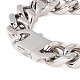 304 Stainless Steel Curb Chains Bracelet with Crystal Rhinestone Padlock Clasp for Women BJEW-E107-01P-02-3