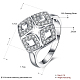 トレンディな菱形925スターリングシルバーキュービックジルコニア指輪  サイズ6  プラチナ  16.5mm RJEW-BB16671-6-3