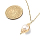Collier pendentif perle naturelle et boucles d'oreilles pendantes SJEW-JS01276-7