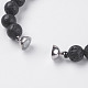 Bracelets extensibles en perles de lave naturelle BJEW-E326-12A-3