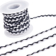 GORGECRAFT 17.5 Ydsx 8mm Wave Bending Fringe Trim Rick Rack Trim Black White RIC Rac Woven Braided Fabric Ribbon for DIY Sewing Crafts Wedding Dress Embellishment Lace Party Gift Wrapping OCOR-GF0002-96B-1