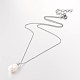 304 Edelstahl-Schale Perle Perlen-Anhängerhalsketten NJEW-JN01306-1