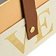 正方形の愛のプリントの厚紙紙のギフトボックス  模造レザーハンドル付きウェディングキャンディートート  トウモロコシの穂の黄色  10.2x10.2x10cm CON-G019-01B-4