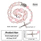 Collier de perles de verre et de chapelet rose en résine NJEW-PH01473-2