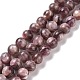 Lepidolita natural / hebras de perlas de piedra de mica púrpura G-G925-02B-1