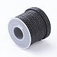 丸編みコード  ブレスレット作りのための革紐  ブラック  3mm  約10.93ヤード（10m）/ロール WL-G002-01A-2