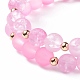 Ensemble de bracelets extensibles en perles rondes en verre de style 2pcs 2 BJEW-JB08106-01-7