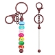 Baking Painted Alloy and Brass Bar Beadable Keychain for Jewelry Making DIY Crafts DIY-YW0007-58H-1