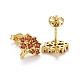 Rack Plating Brass Micro Pave Cubic Zirconia Stud Earrings EJEW-F278-03-G-3