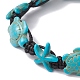 Synthetic Turquoise Starfish & Turtle Braided Bead Bracelet BJEW-TA00388-01-3