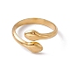 Ионное покрытие (ip) 304 кольцо из нержавеющей стали с двойной змеей и открытой манжетой для женщин RJEW-C045-14G-2