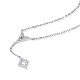 TINYSAND Rhombus Design 925 Sterling Silver Cubic Zirconia Pendant Necklaces TS-N323-S-3