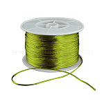 Fil de nylon ronde, corde de satin de rattail, pour création de noeud chinois, olive, 1mm, 100 yards / rouleau