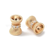 Латунные микро проложить кубического циркония бусы KK-U052-22G