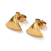 Ion Plating(IP) 304 Stainless Steel Triangle Ear Studs for Women EJEW-P234-01G
