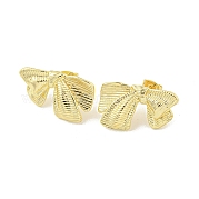 Женские серьги-гвоздики из латуни с бантом и стойкой EJEW-Z051-08G