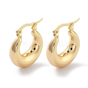 Brass Plain Hoop Earrings EJEW-H301-04G-01