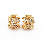 Латунные прозрачные бусины из кубического циркония KK-N233-092-NF