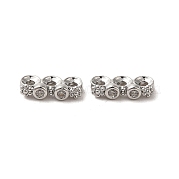 Brass Micro Pave Clear Cubic Zirconia Slide Charms KK-G481-01P