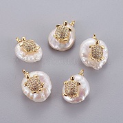Подвески из натурального пресноводного жемчуга PEAR-J004-30G