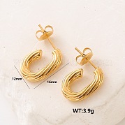 Серьги-гвоздики из нержавеющей стали в форме буквы С CA6141-9