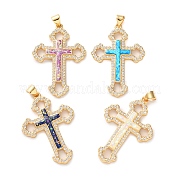 Латунные микропаве прозрачные подвески с фианитом KK-S048-10G